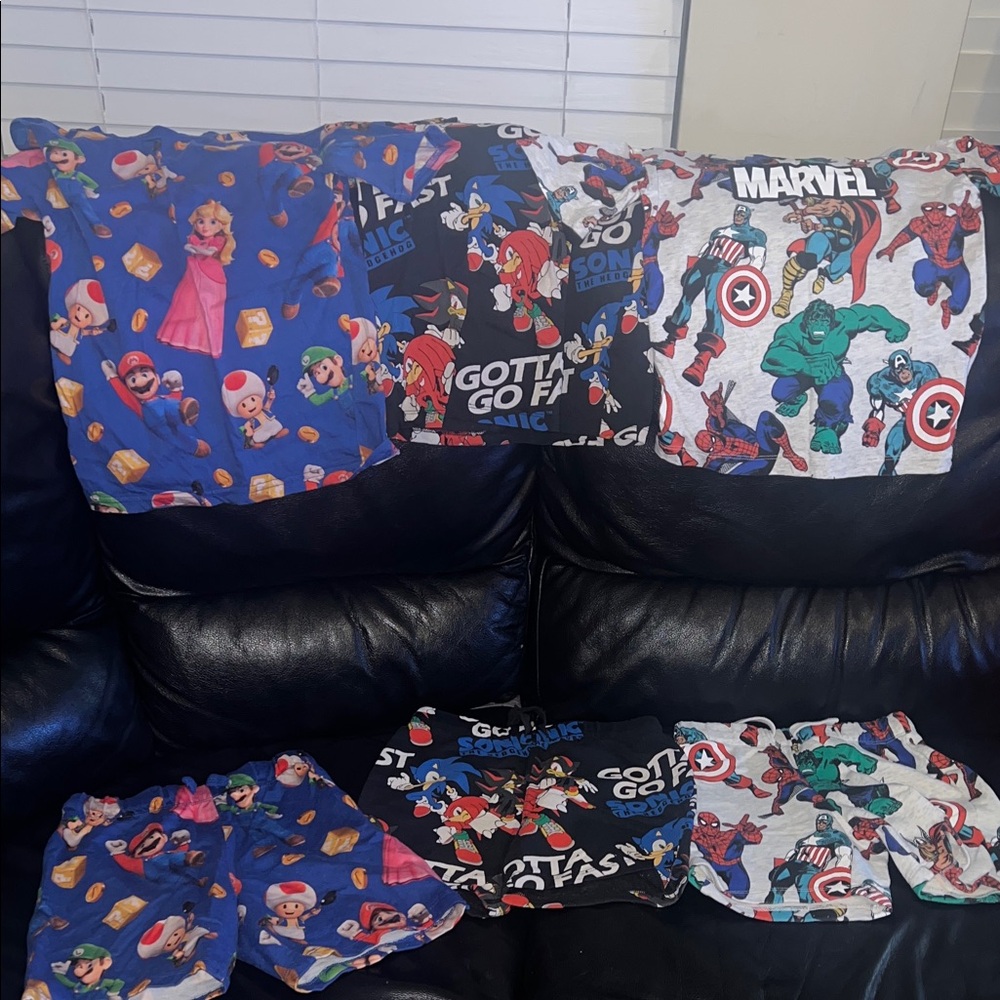 Marvel Superhero, Mario, and Sonic  Matching Sets Set - Red, Blue, Green